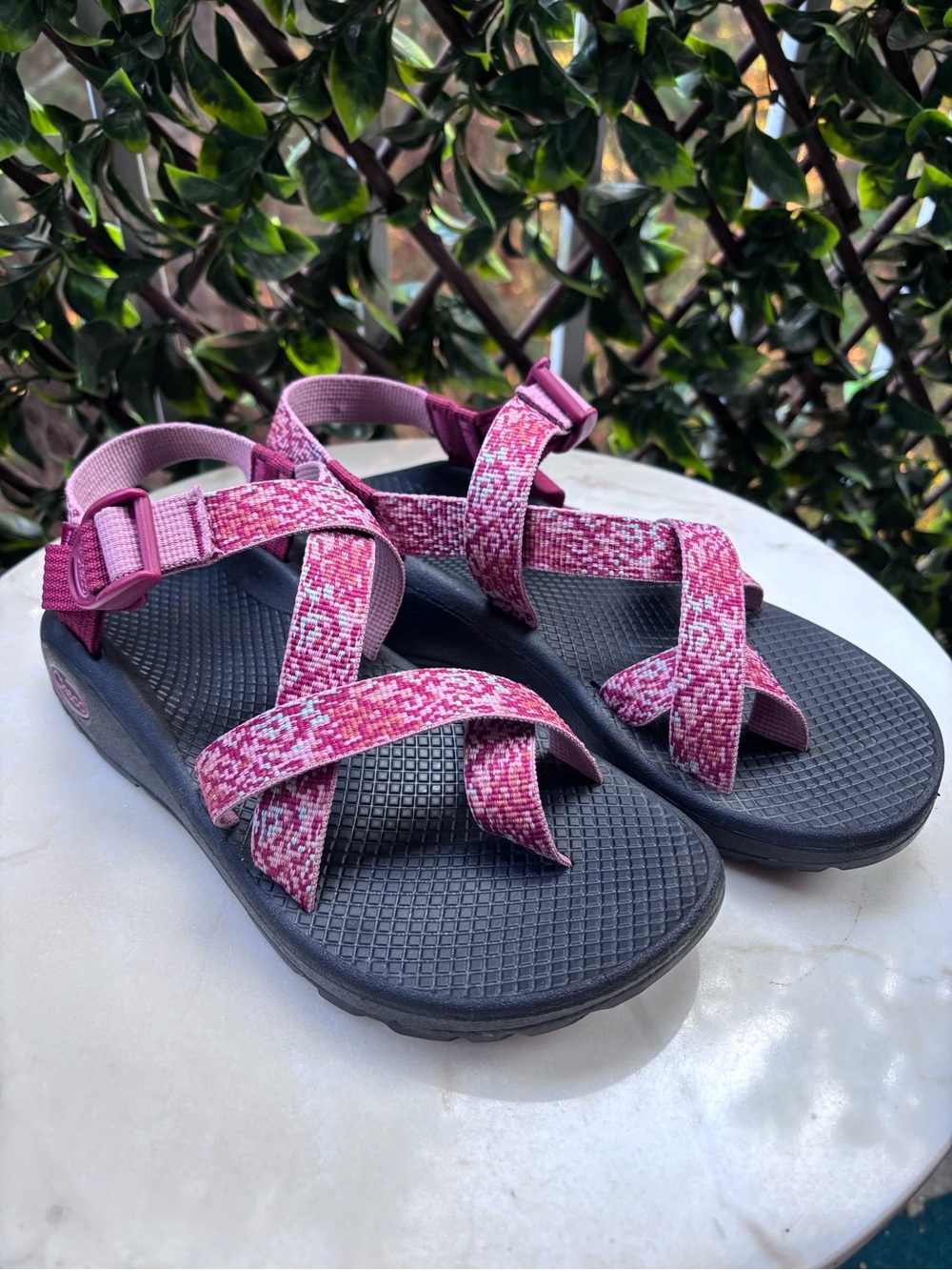 Chacos Cloud Pink Mixed-Pattern Strappy Sandals